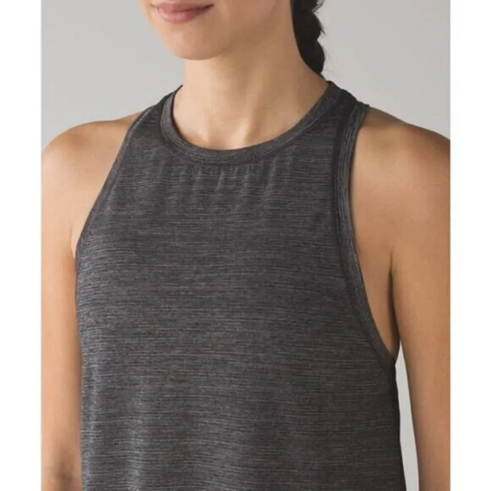 Lululemon Hot Like Agni Singlet In Heathered Black Size 4